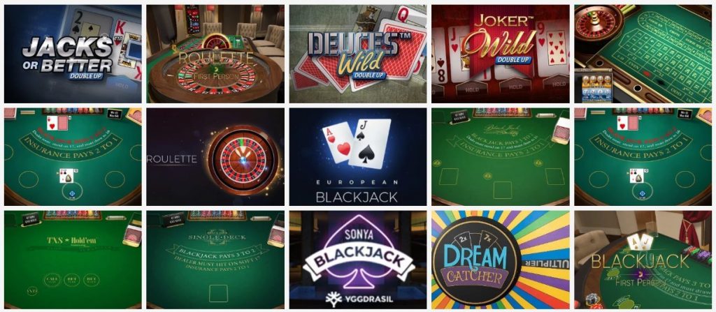 Wundarino Casino （ワンダリーノカジノ）：テーブルゲーム一覧
