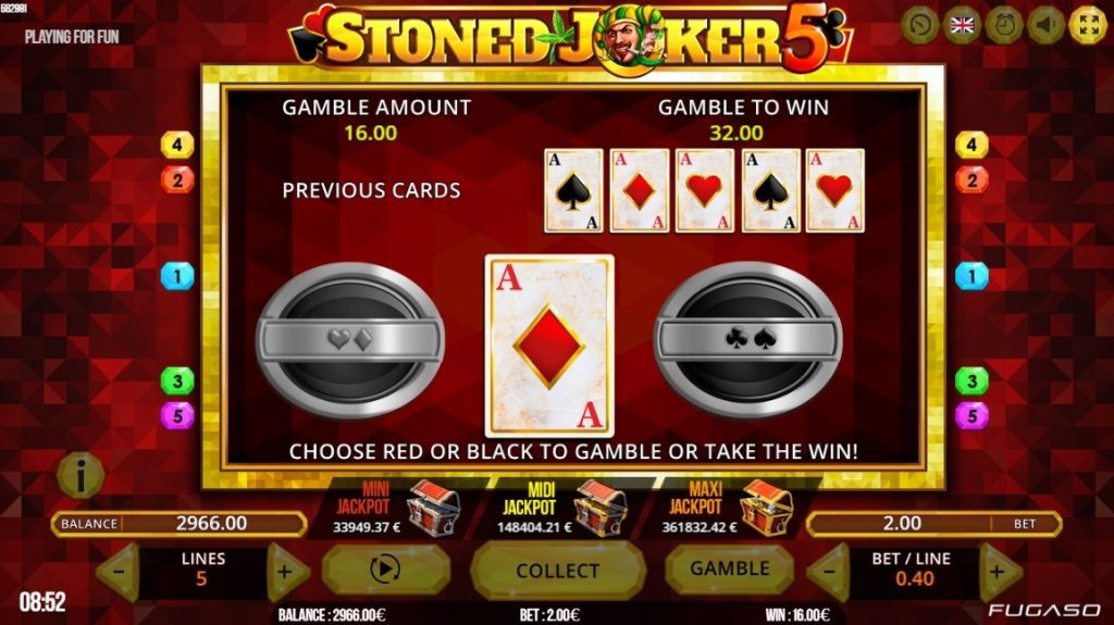 STONED JOKER 5：ダブルアップ（ギャンブル機能）