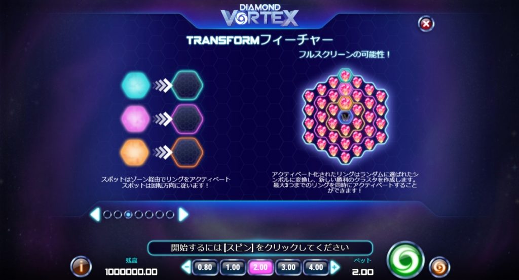 Diamond Vortex：Transform Feature（トランスフォーム・フィーチャー）