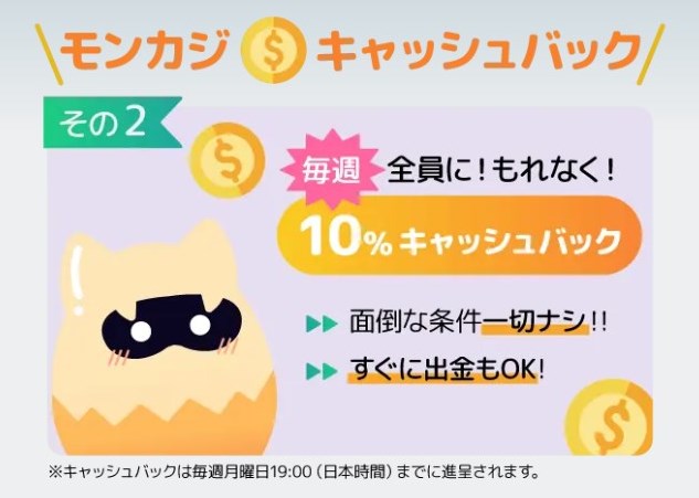 １０％キャッシュバック