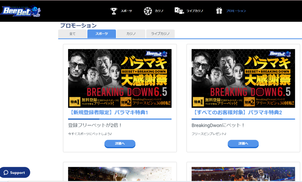 ビーベットのスポーツプロモーション