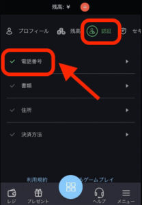 ボンズカジノの電話番号認証