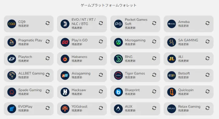 ワンダーカジノのウォレット