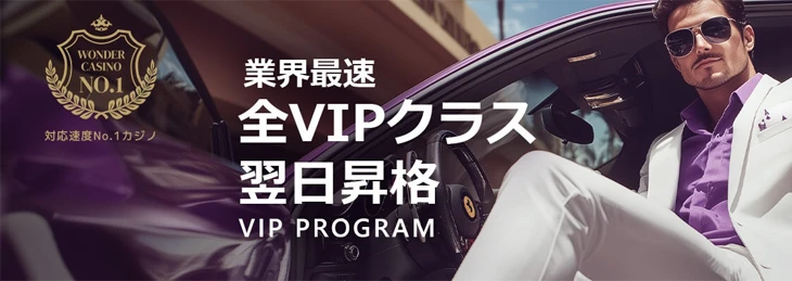 ワンダーカジノの全VIPクラス翌日昇格