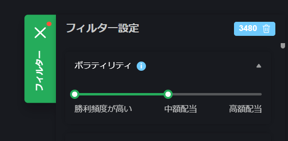 ボラティリティフィルター