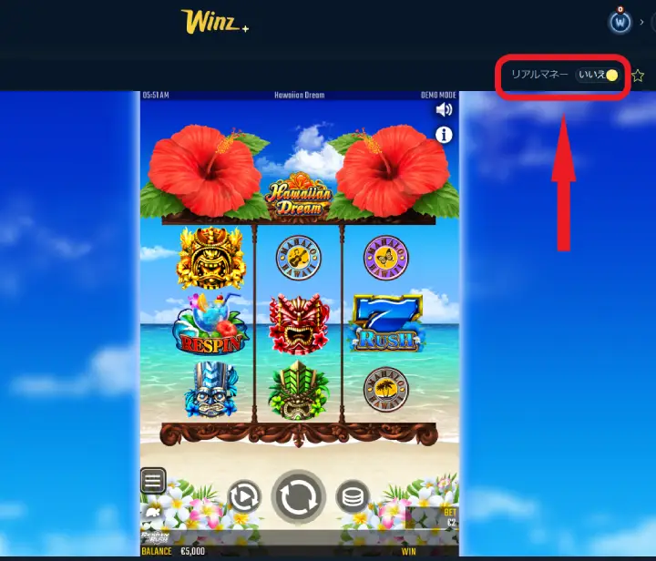 ウィンズの無料プレイ