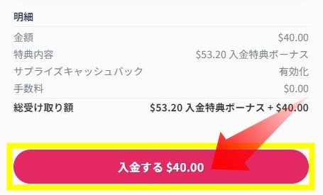 明細を確認して入金申請