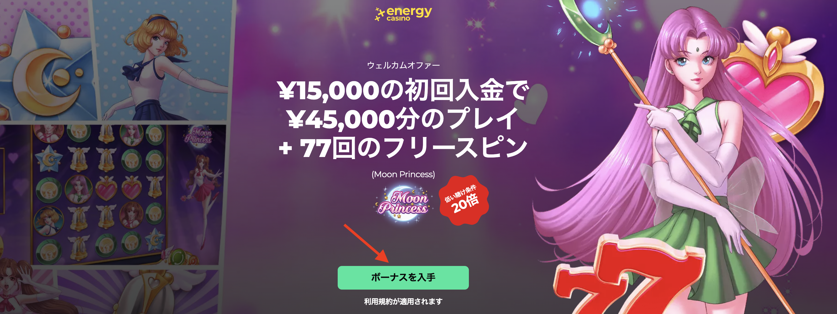 エナジーカジノ　入金不要ボーナス