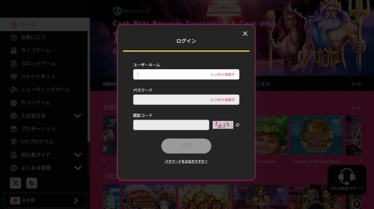 ログイン情報を入力する
