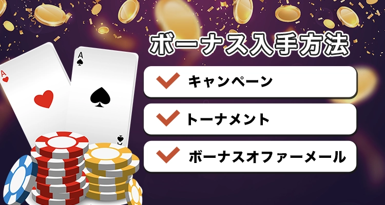 オンラインカジノボーナスの入手方法