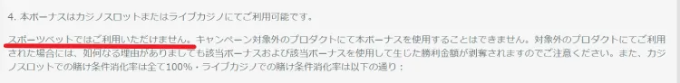 ボーナス利用規約一例