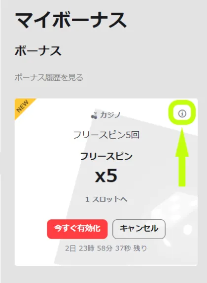 ゴーホグカジノの入金不要ホイール