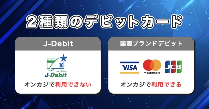 2種類のデビットカード