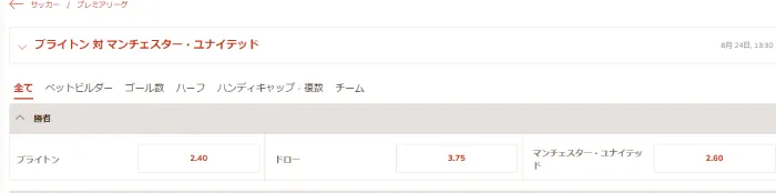 プレミアリーグ試合結果予想