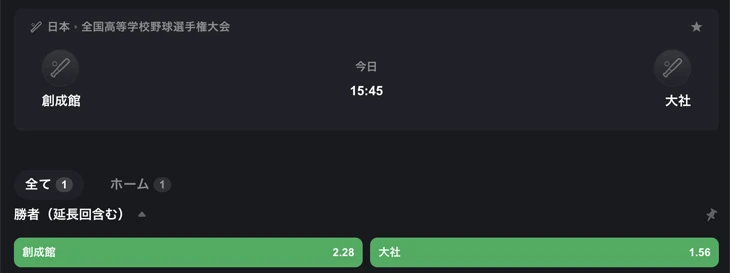甲子園に賭けられるブックメーカー