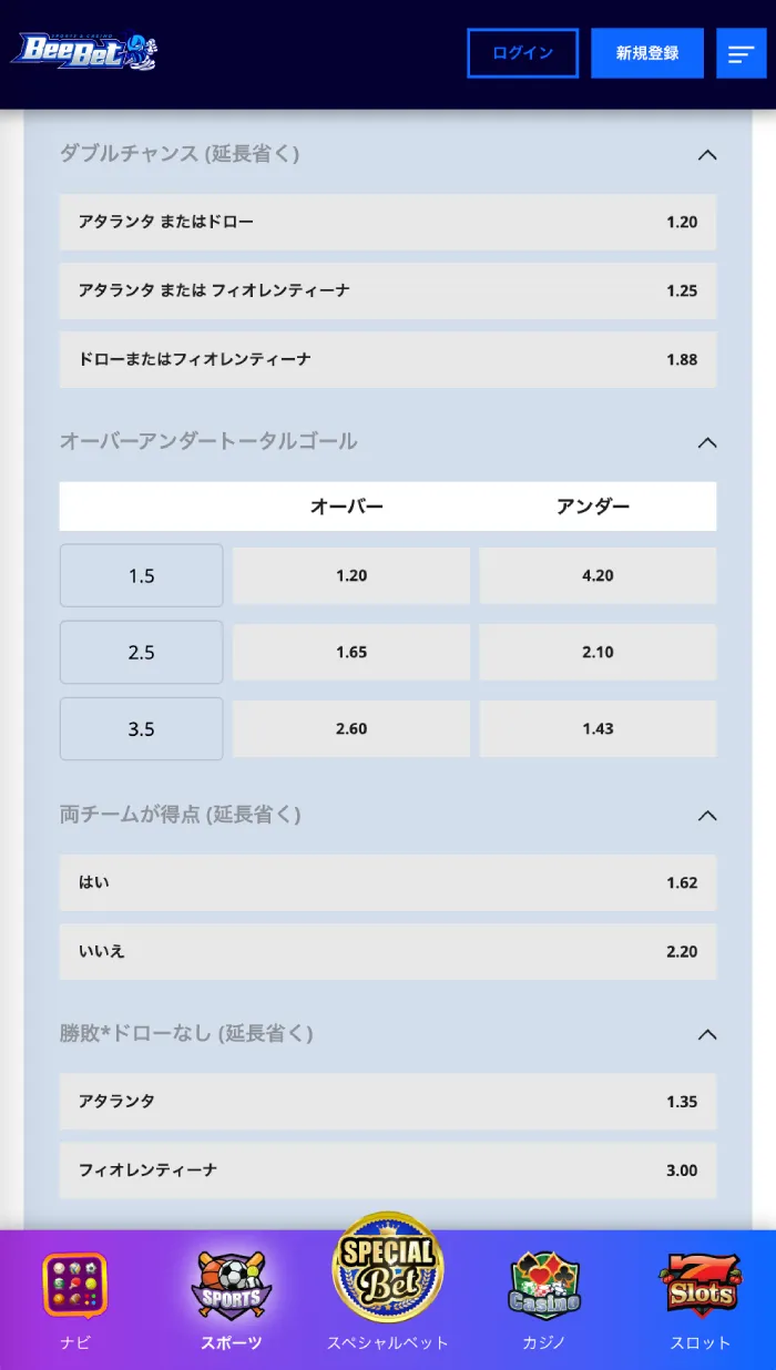 セリエAダブルチャンス
