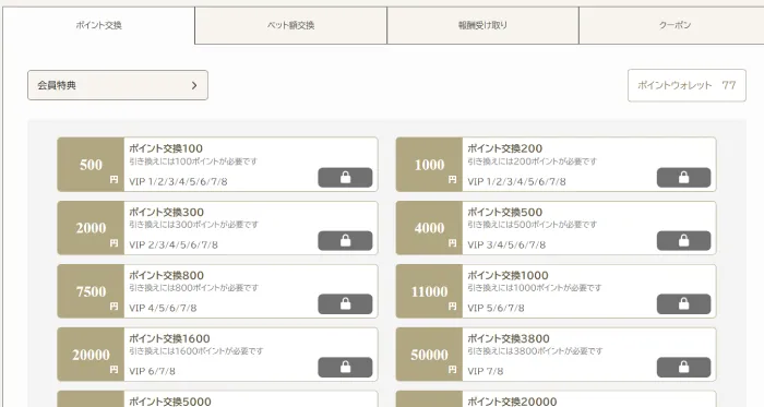 勝ウィンのポイント特典