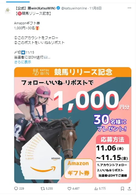 勝ウィンのSNSキャンペーン