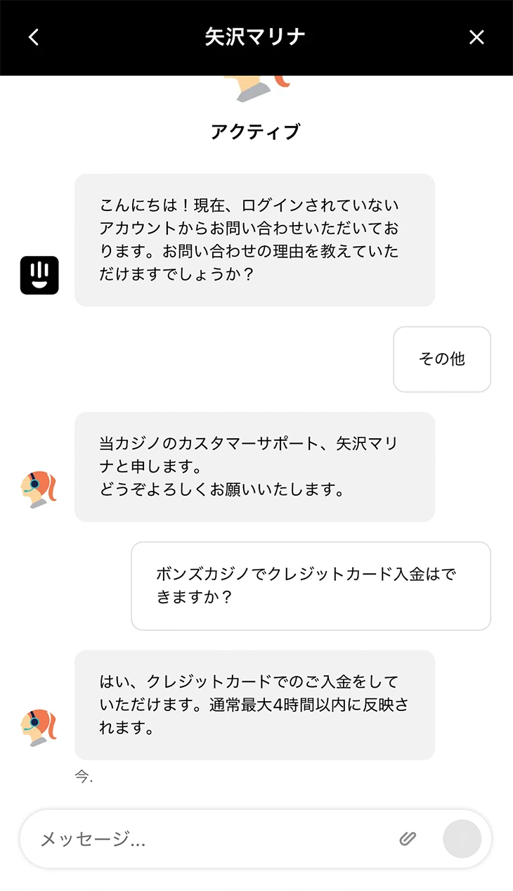 ボンズカジノ日本語サポート