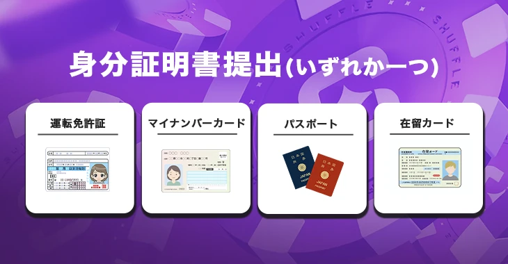 シャッフルカジノの本人確認提出書類