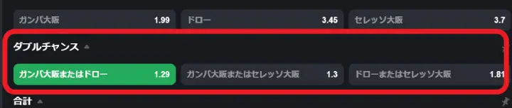 Jリーグ2025オッズダブルチャンス
