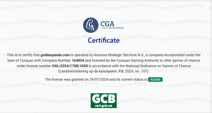 ゴールデンパンダのライセンス